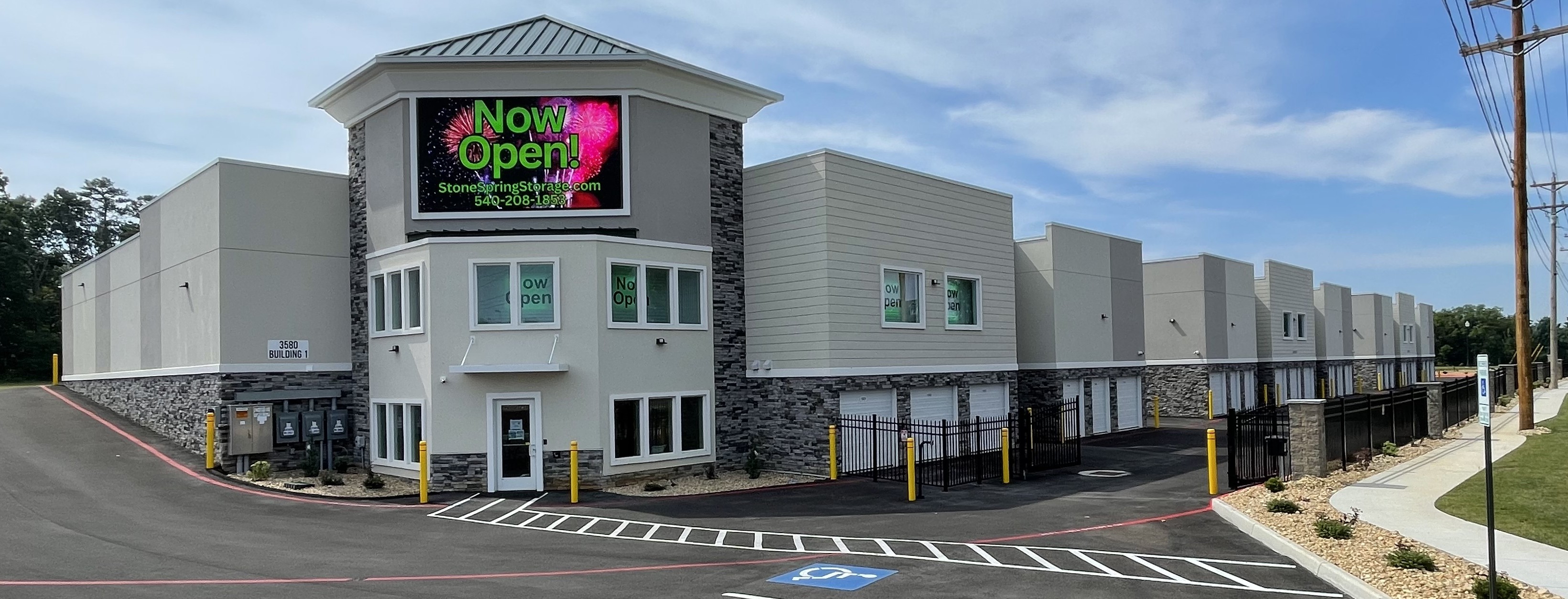 'Now open' on the LED screen at the entrance